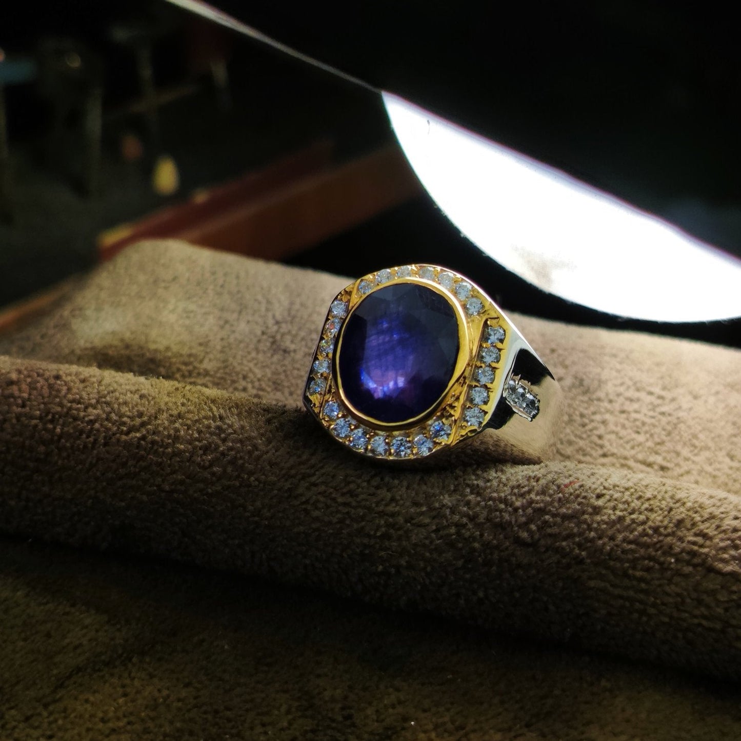 خاتم رجالي من الفضة 925 مزين بزفير أفريقي أزرق – لمسة من الفخامة | مجوهرات خليل