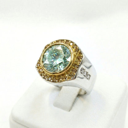 خاتم ملكي من الفضة عيار 925 بجوهرة موزنايت – تألق يضاهي الألماس - Khalil Jewelry
