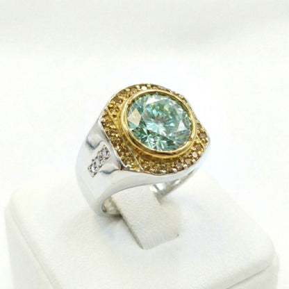 خاتم ملكي من الفضة عيار 925 بجوهرة موزنايت – تألق يضاهي الألماس - Khalil Jewelry