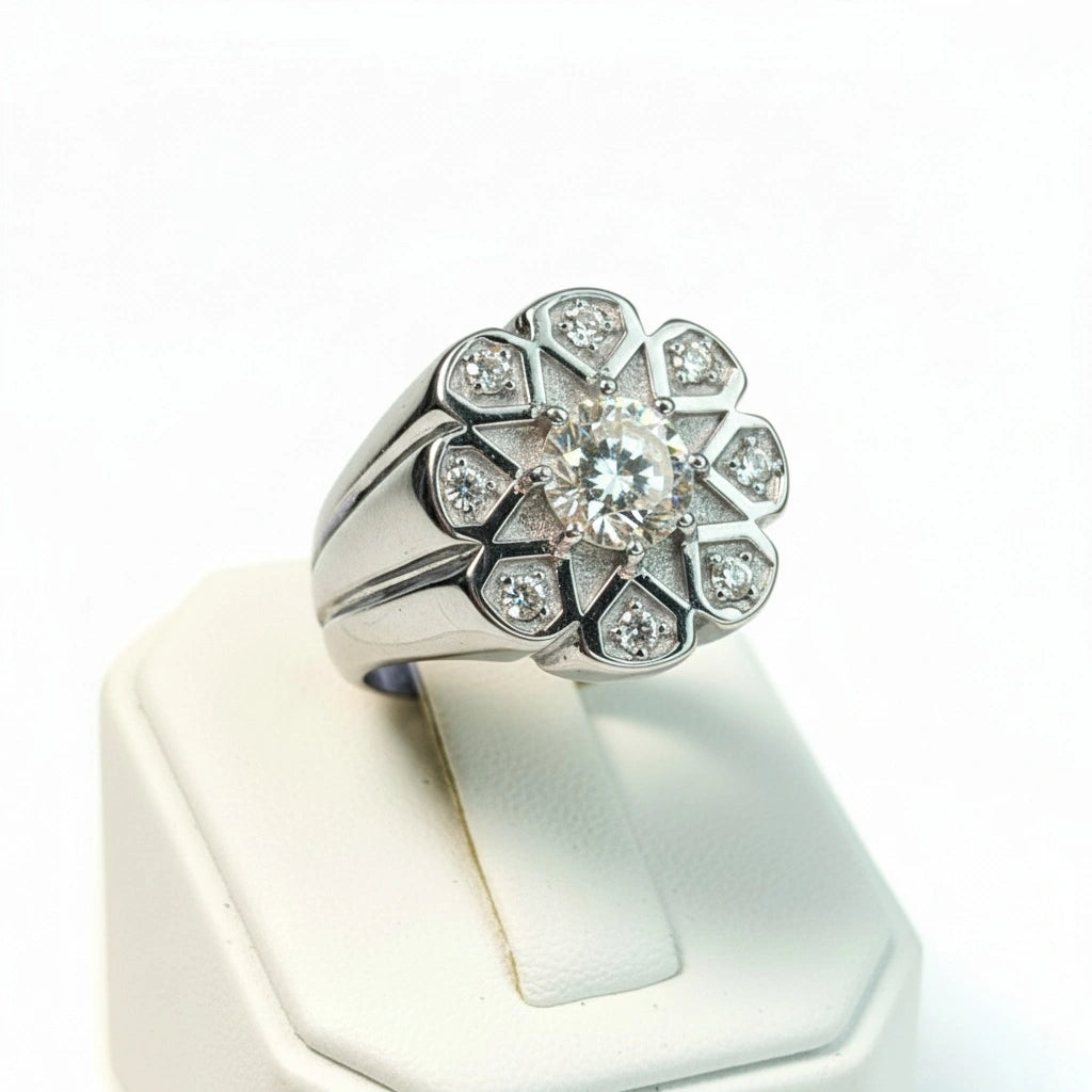 Khalil Rind Moissanite Ring with Diamond Accents | Islamic Design | Khalil Jewelry ...