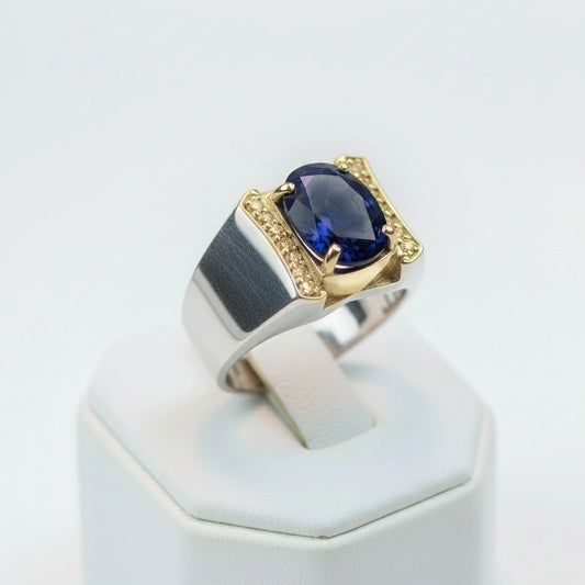 خاتم زفير ازرق طبيعي تصوير جانبي