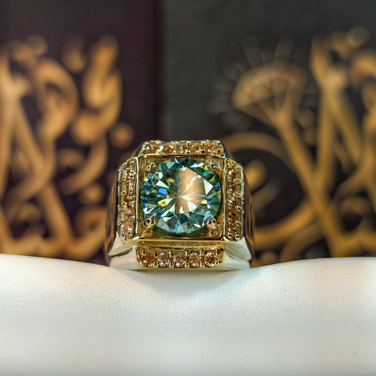 خاتم موزنايت اصلي موسنايتي ماس معملي تصوير من الامام صياغه مجوهرات خليل
