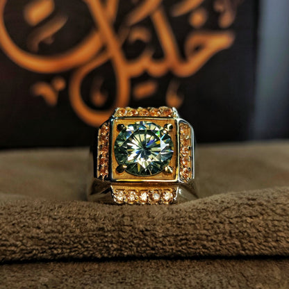 خاتم موزنايت فاخر – تصميم ملكي ببريق ينافس الألماس - Khalil Jewelry
