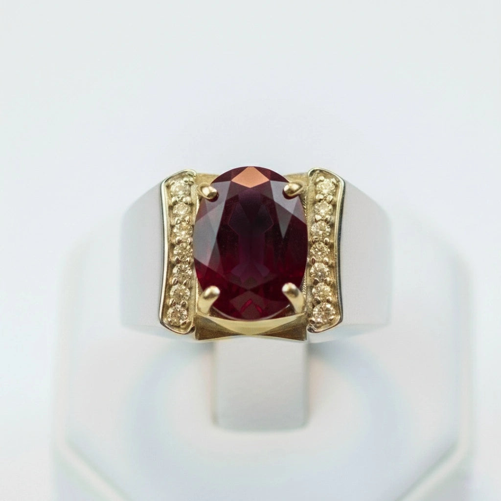 Khalil Rind خاتم فضة 925 بجوهرة ياقوت أفريقي – Khalil Jewelry - مجوهرات خليل